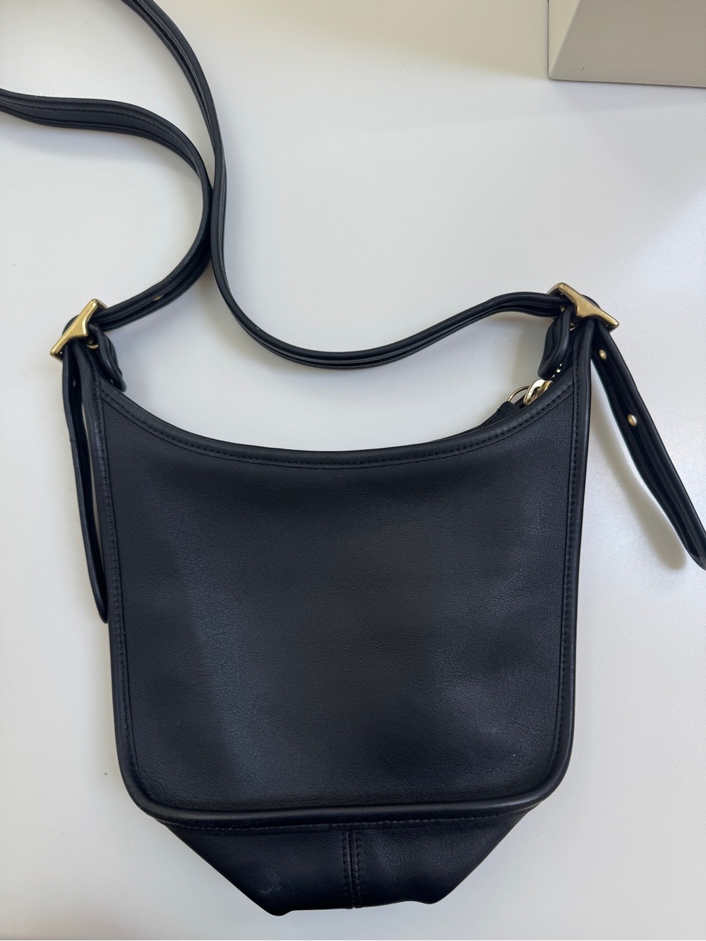 Vintage Coach Janice Black Leather Crossbody Shoulder Bag USA Made Style 9950